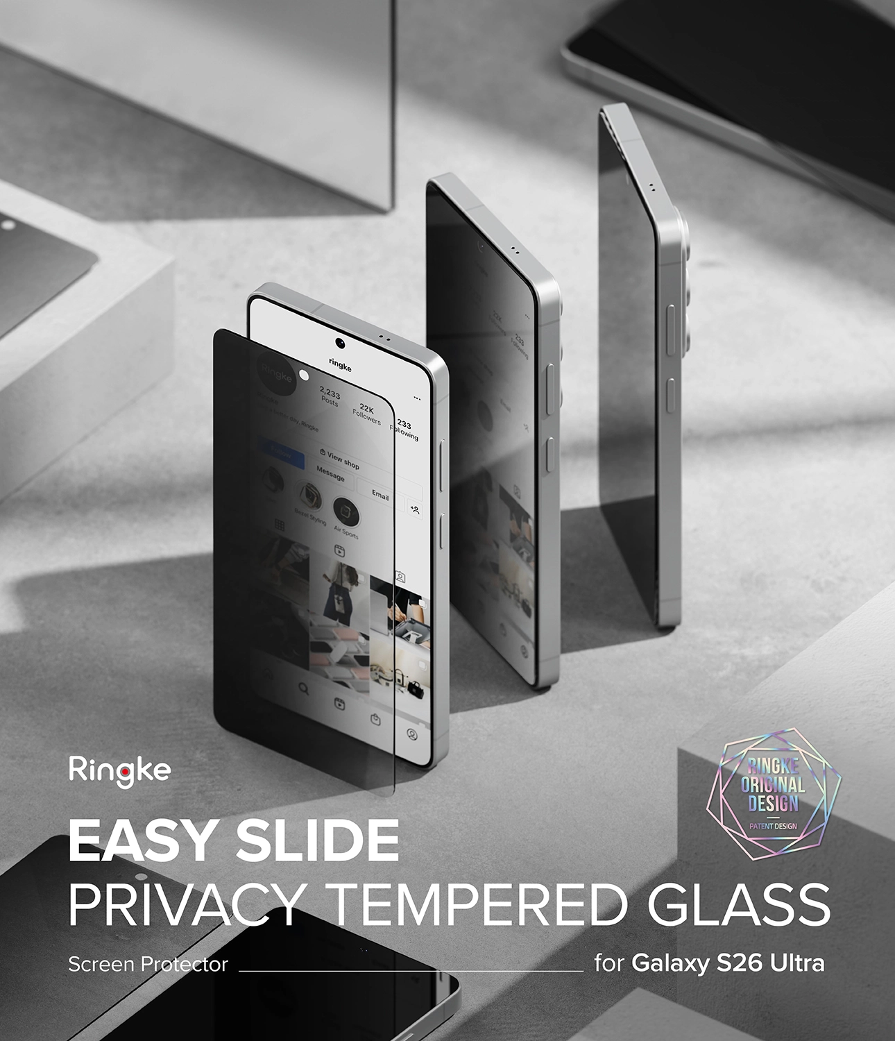 Ringke Easy Slide Privacy Samsung Galaxy S26 Ultra Screen Protector Jig 2-Pack afbeelding 3