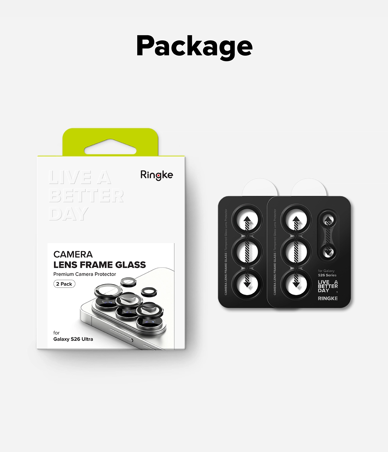 Ringke Camera Tempered Glass Samsung Galaxy S26 Ultra Camera Protector 2-Pack afbeelding 12