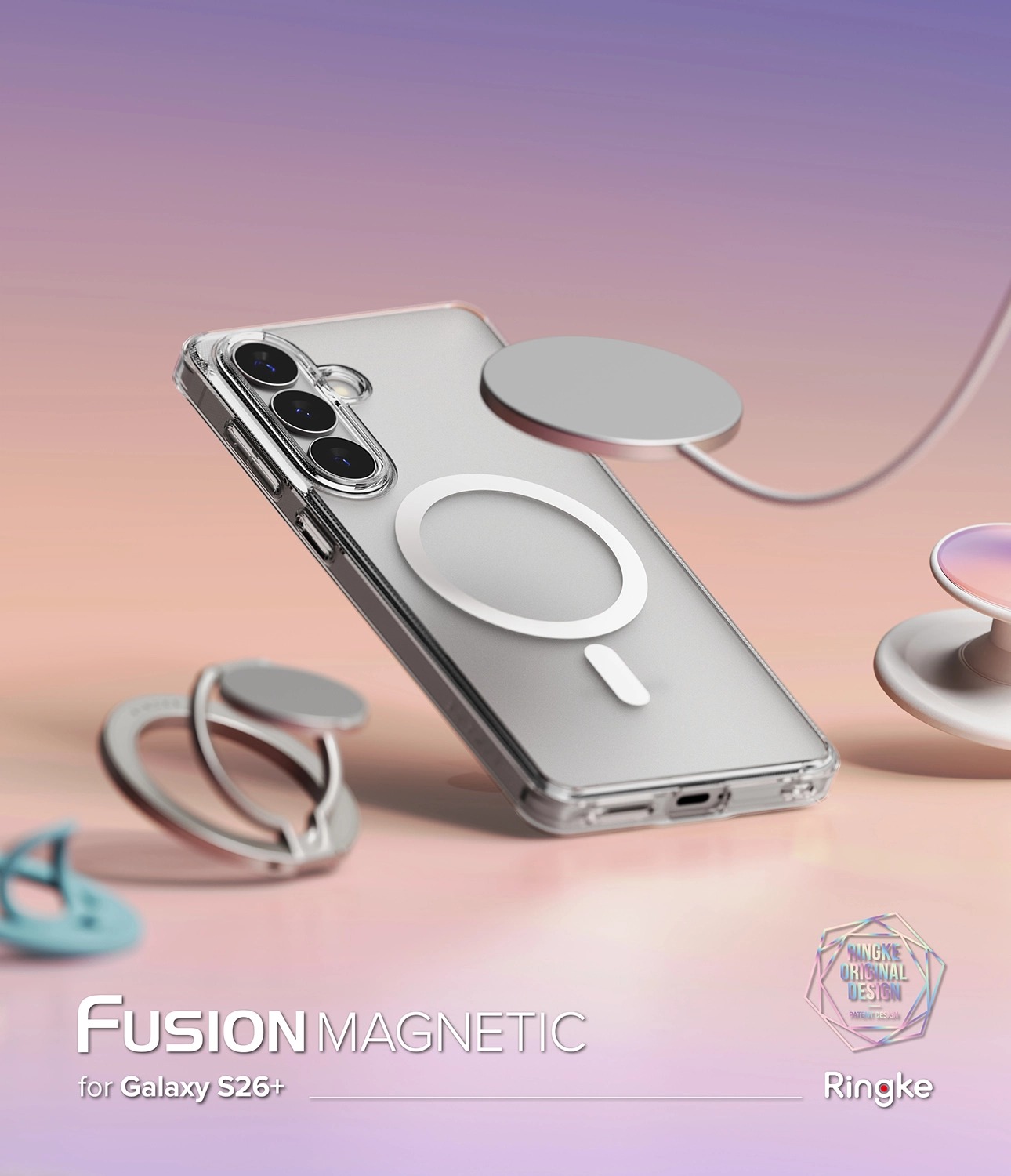 Ringke Fusion Magnetic Samsung Galaxy S26 Plus Hoesje MagSafe Matte Transparant afbeelding 4
