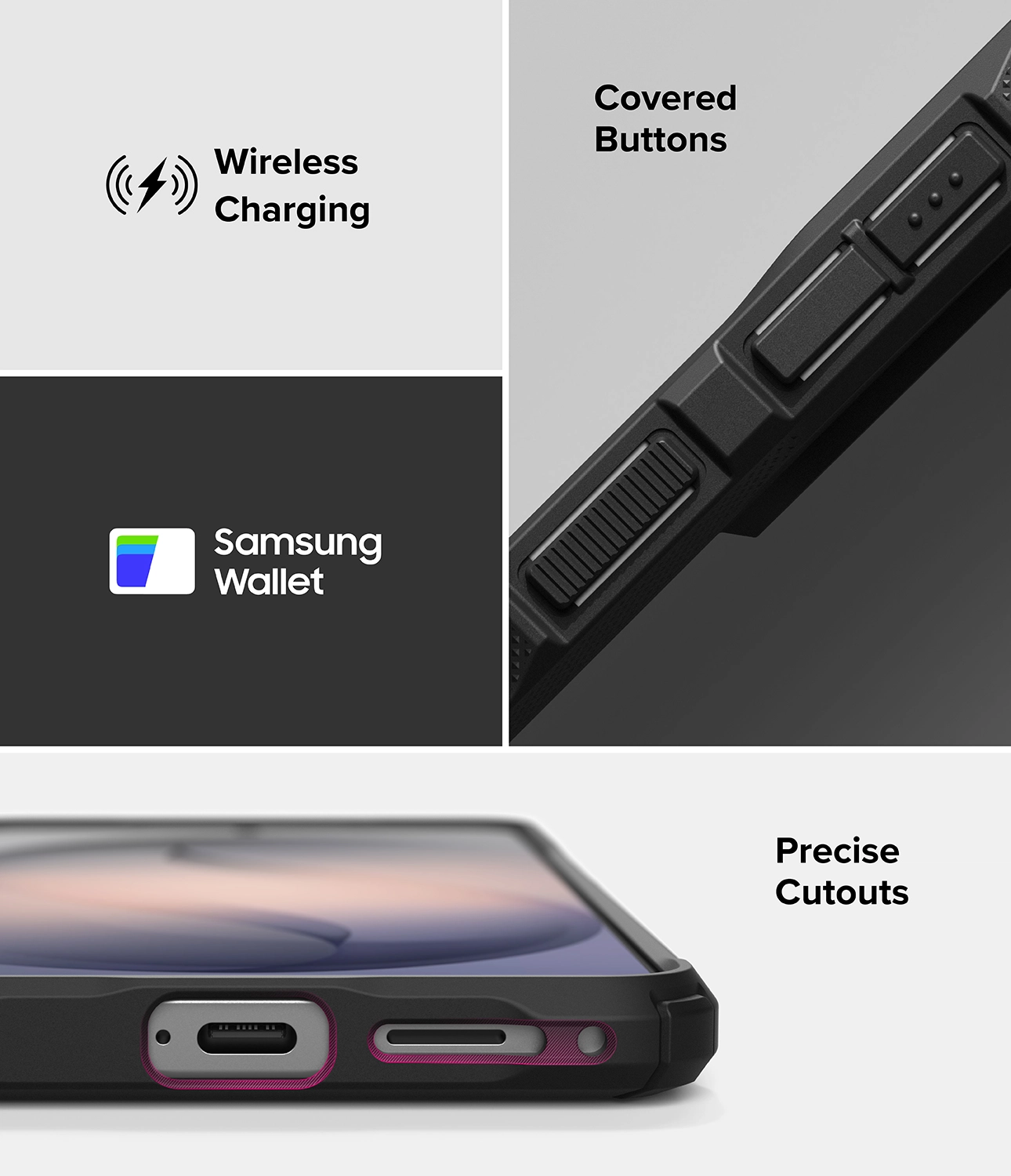 Ringke Fusion X Samsung Galaxy S26 Plus Hoesje Back Cover Camo Zwart afbeelding 6