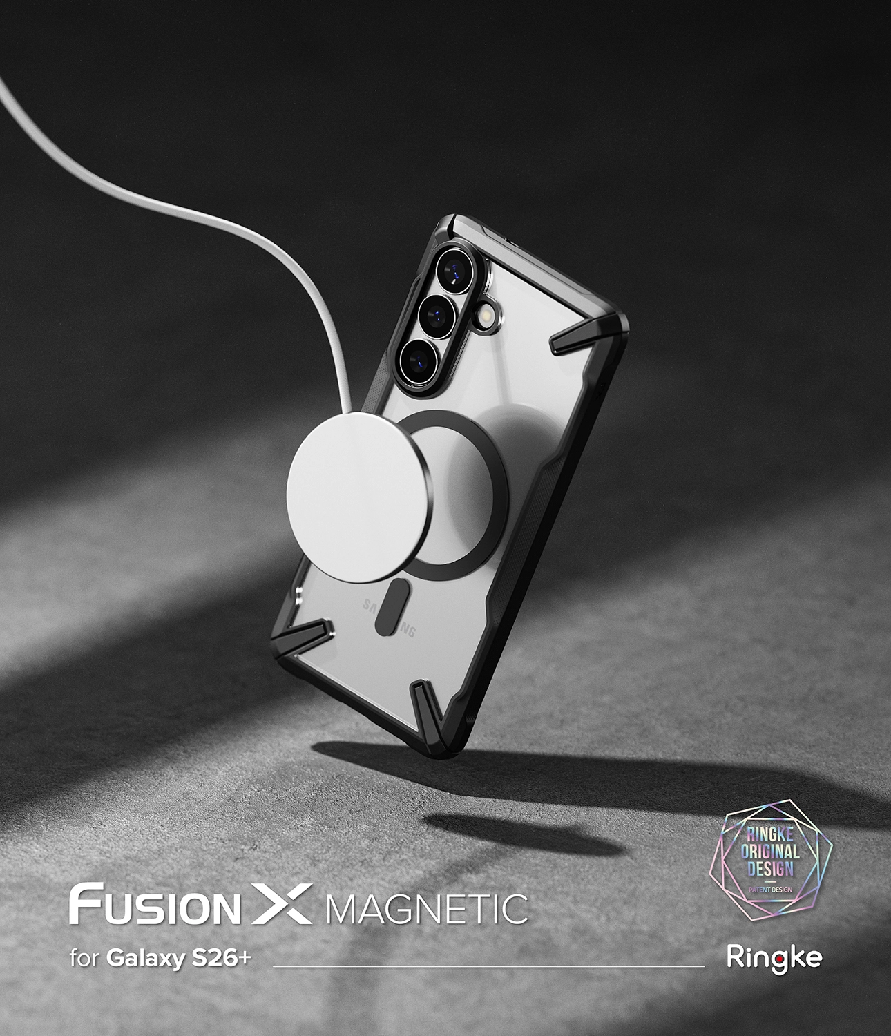Ringke Fusion X Magnetic Samsung Galaxy S26 Plus Hoesje MagSafe Clear Zwart afbeelding 4