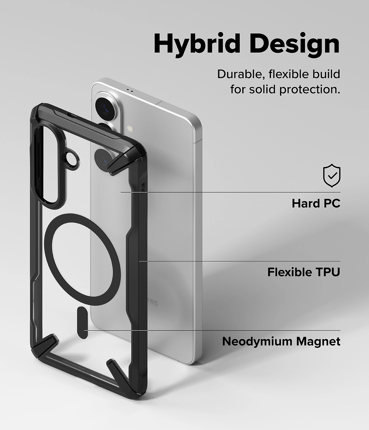 Ringke Fusion X Magnetic Samsung Galaxy S26 Plus Hoesje MagSafe Clear Zwart afbeelding 13