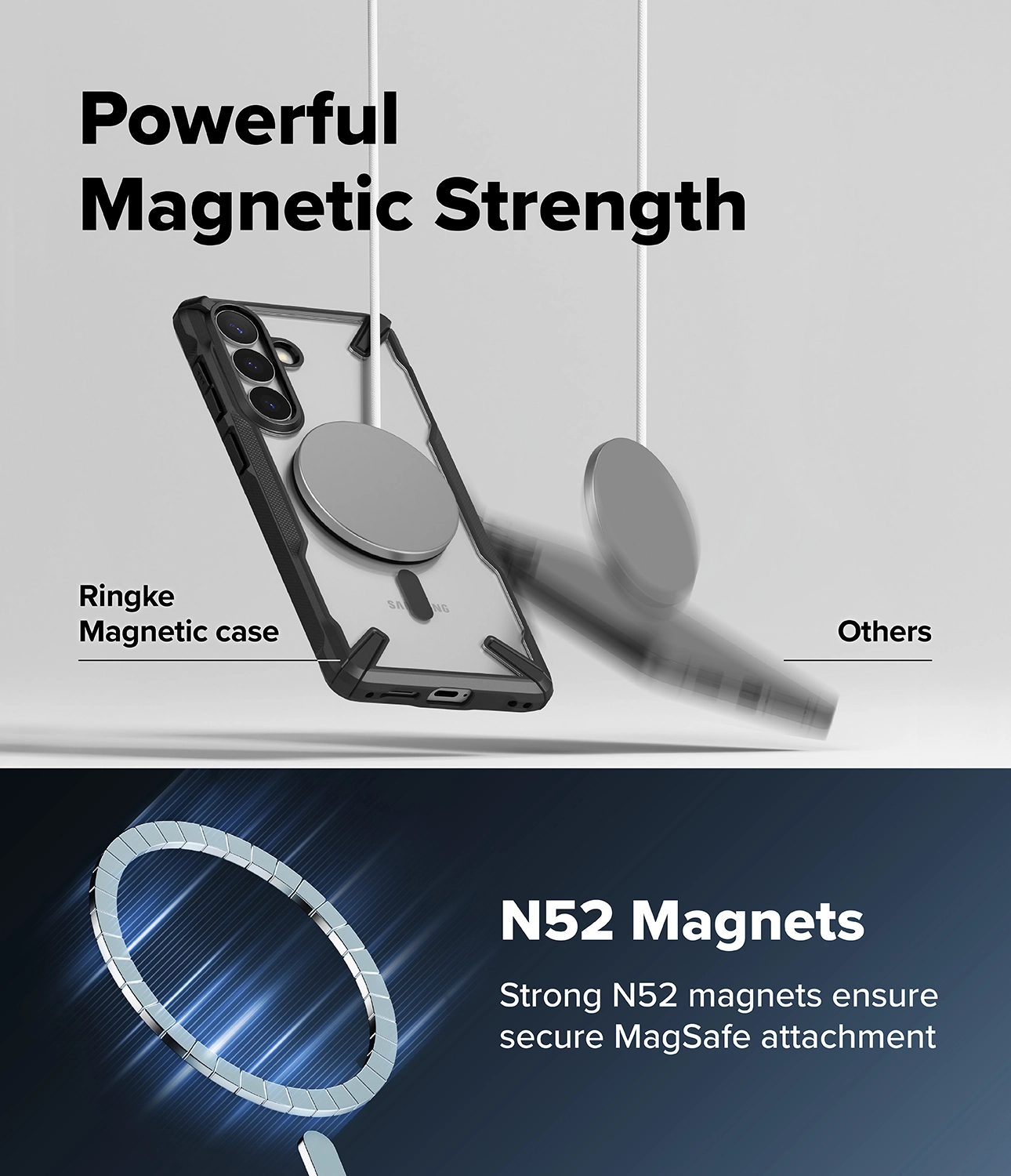 Ringke Fusion X Magnetic Samsung Galaxy S26 Plus Hoesje MagSafe Clear Zwart afbeelding 7