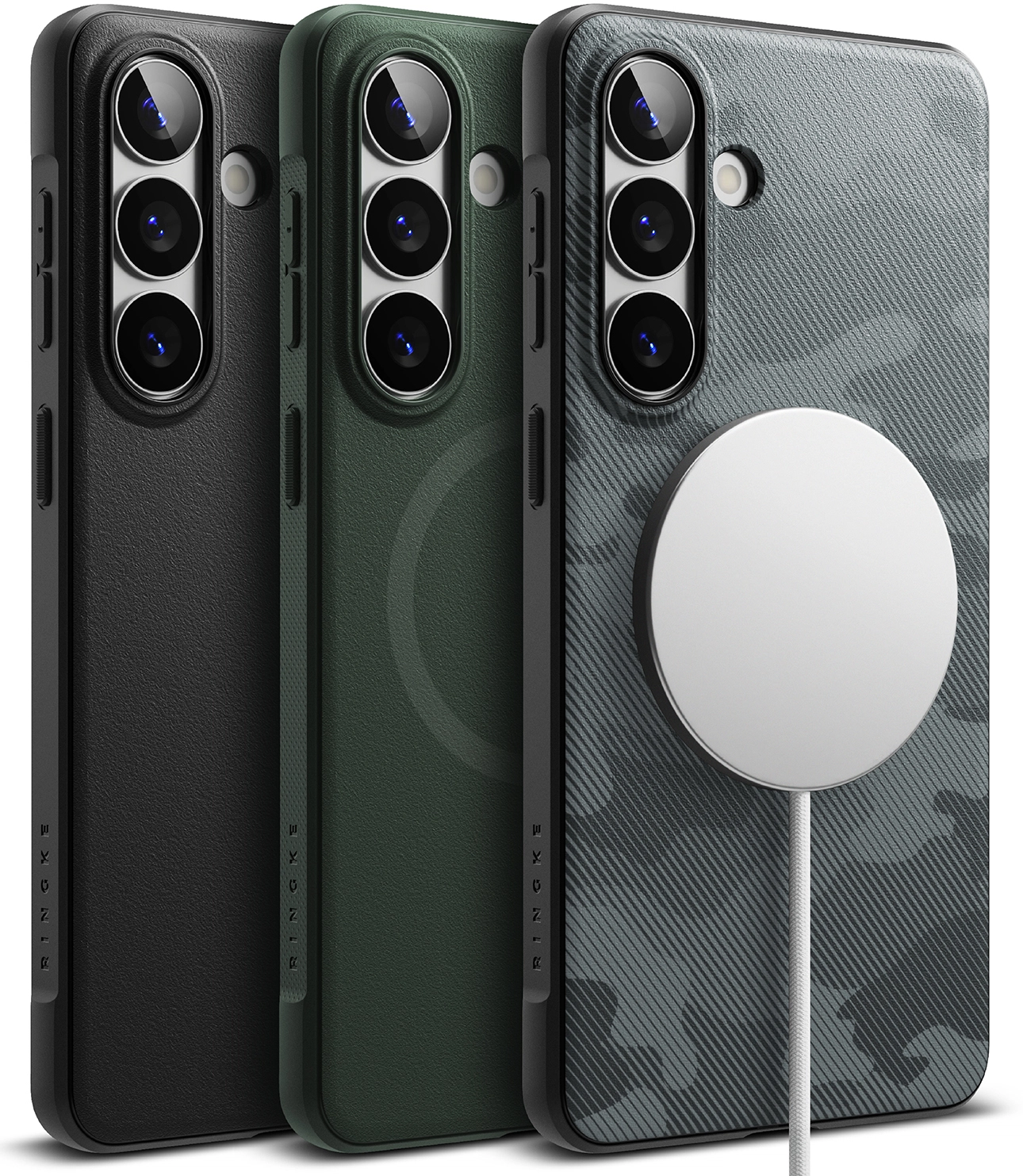Ringke Onyx Magnetic Samsung Galaxy S26 Plus Hoesje MagSafe Camo Zwart afbeelding 17