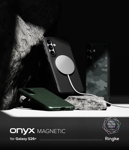 Ringke Onyx Magnetic Samsung Galaxy S26 Plus Hoesje MagSafe Camo Zwart afbeelding 13
