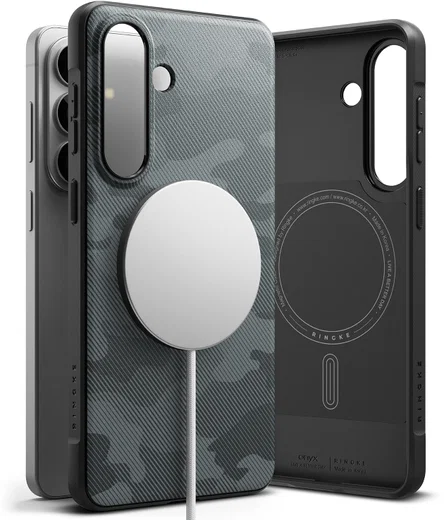 Ringke Onyx Magnetic Samsung Galaxy S26 Plus Hoesje MagSafe Camo Zwart afbeelding 16