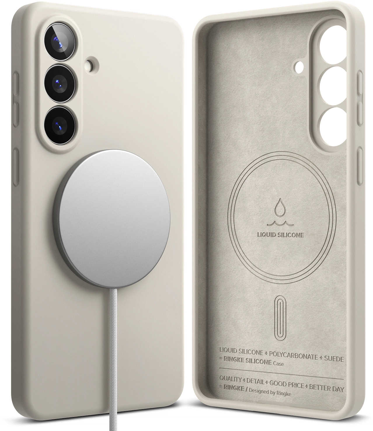Ringke Silicone Magnetic Samsung Galaxy S26 Plus Hoesje MagSafe Back Cover Grijs afbeelding 1
