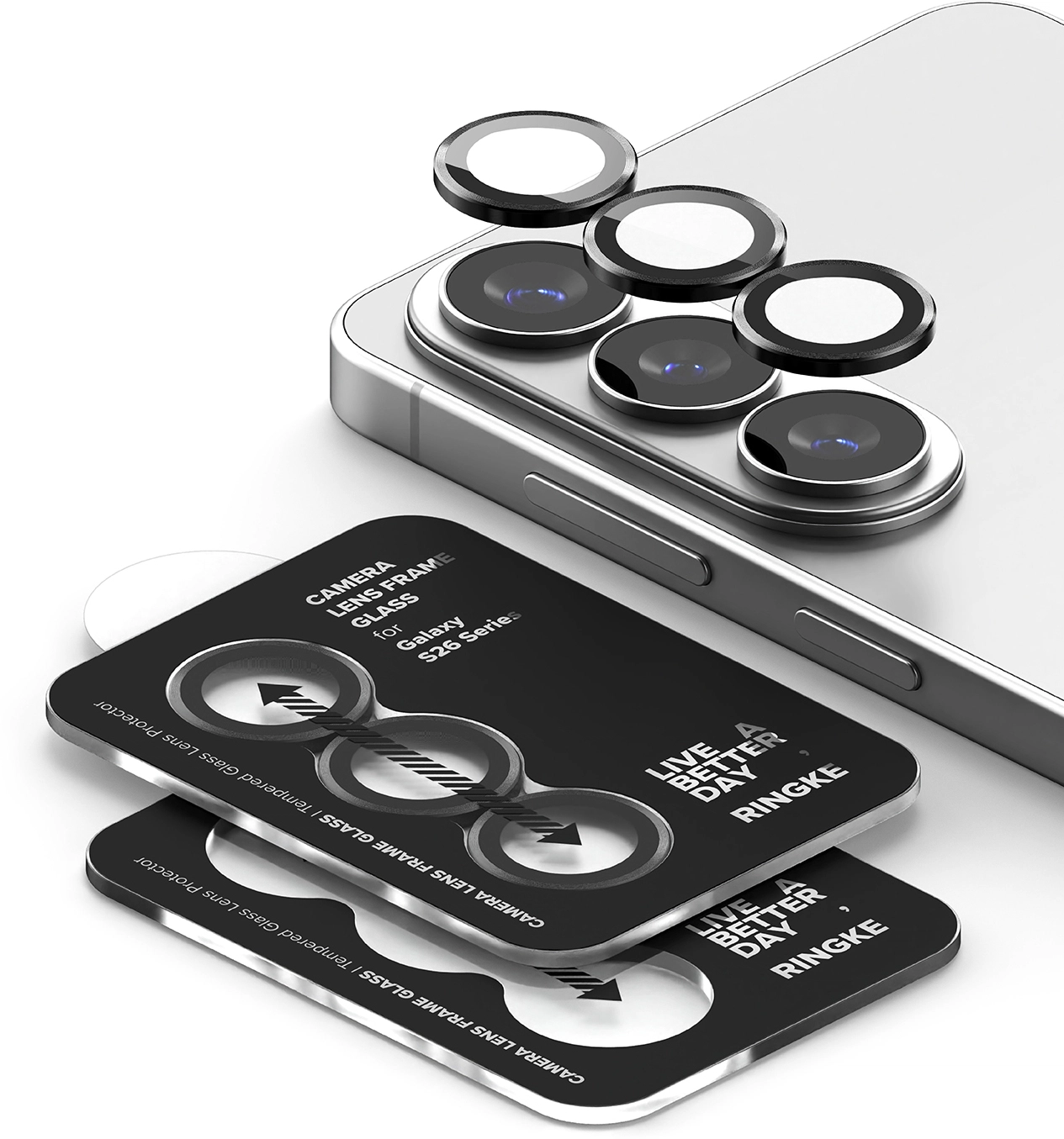 Ringke Camera Tempered Glass Samsung Galaxy S26/S26 Plus Camera Protector 2-Pack afbeelding 14