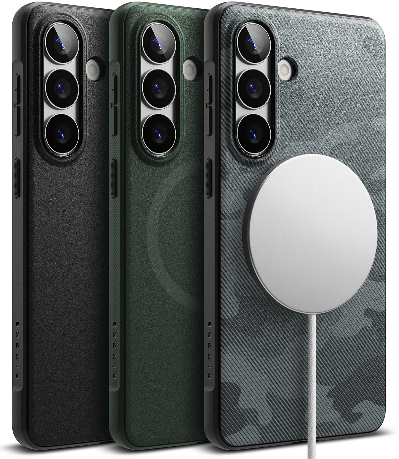 Ringke Onyx Magnetic Samsung Galaxy S26 Hoesje MagSafe Camo Zwart afbeelding 17