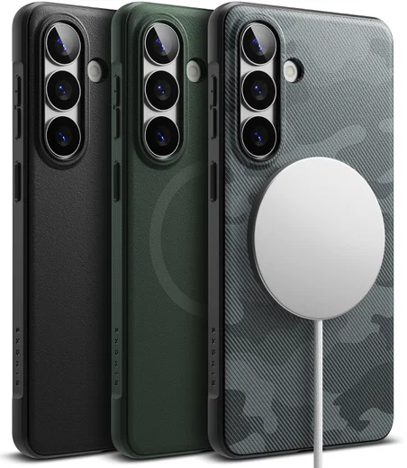 Ringke Onyx Magnetic Samsung Galaxy S26 Hoesje MagSafe Camo Zwart afbeelding 17