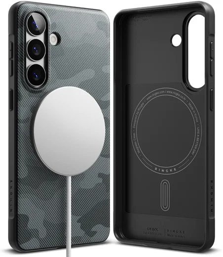 Ringke Onyx Magnetic Samsung Galaxy S26 Hoesje MagSafe Camo Zwart afbeelding 1