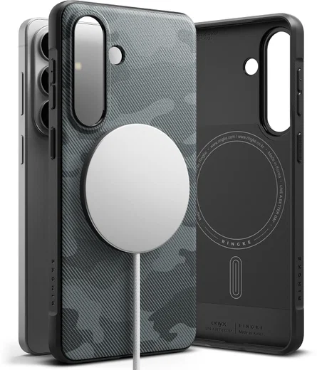 Ringke Onyx Magnetic Samsung Galaxy S26 Hoesje MagSafe Camo Zwart afbeelding 16