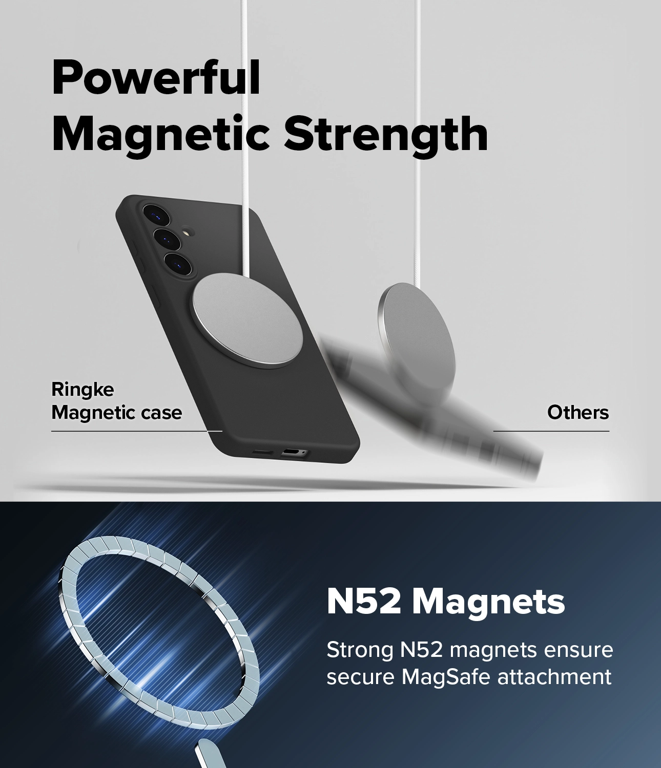 Ringke Silicone Magnetic Samsung Galaxy S26 Hoesje MagSafe Back Cover Zwart afbeelding 9
