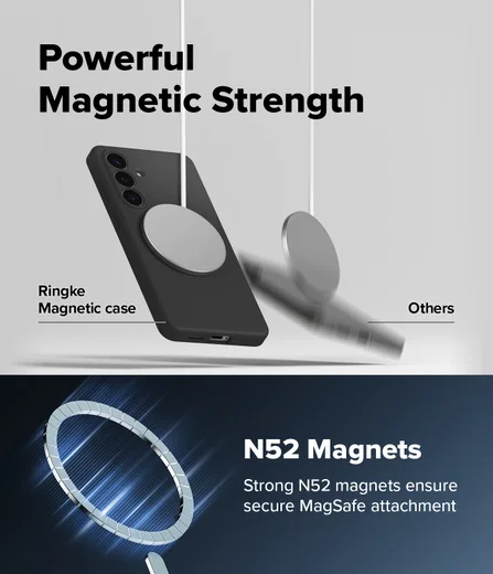 Ringke Silicone Magnetic Samsung Galaxy S26 Hoesje MagSafe Back Cover Zwart afbeelding 9