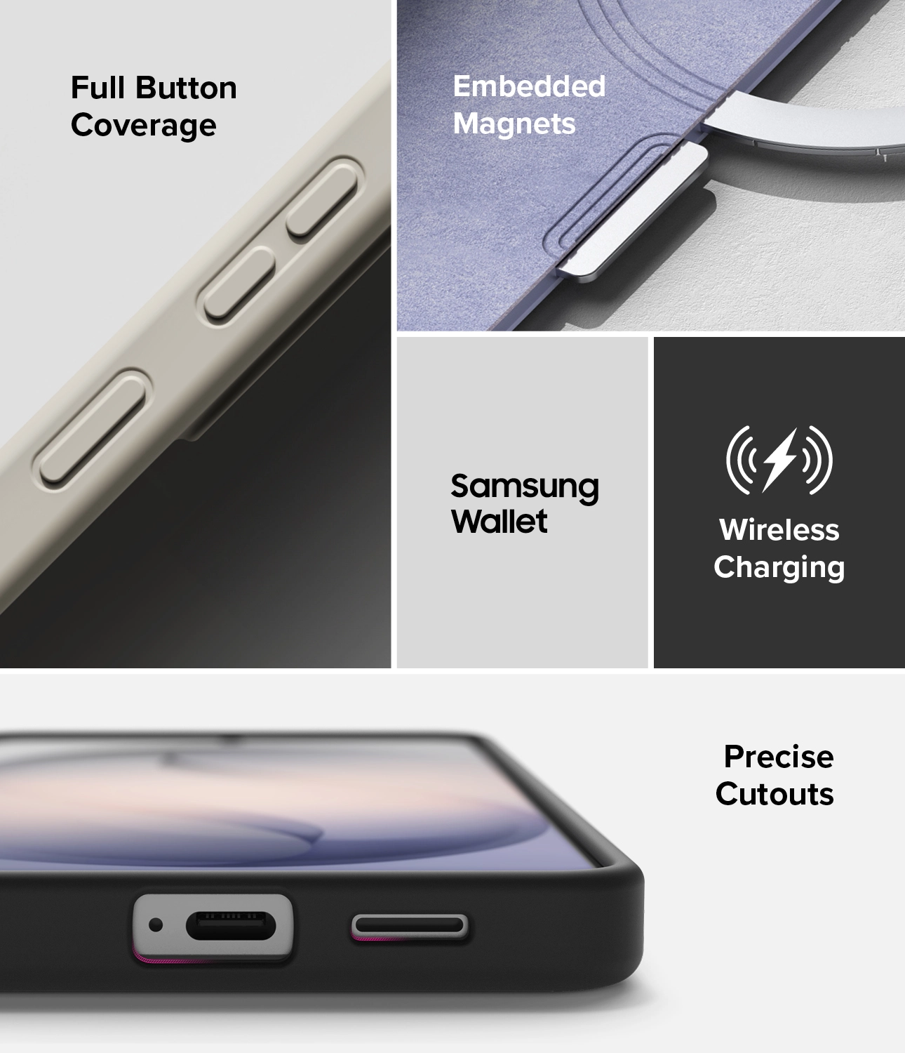 Ringke Silicone Magnetic Samsung Galaxy S26 Hoesje MagSafe Back Cover Zwart afbeelding 13
