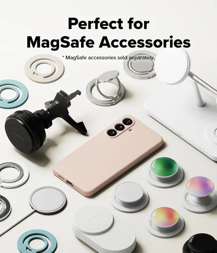 Ringke Silicone Magnetic Samsung Galaxy S26 Hoesje MagSafe Back Cover Zwart afbeelding 8