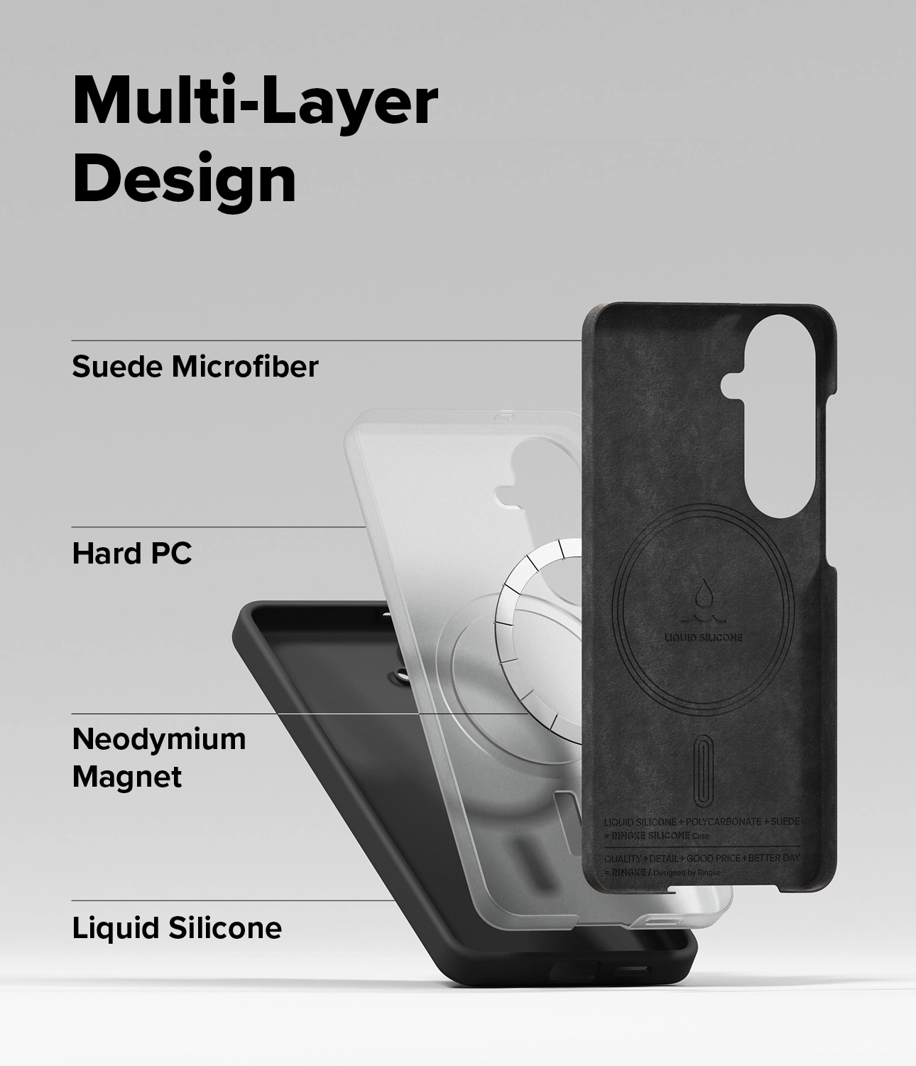 Ringke Silicone Magnetic Samsung Galaxy S26 Hoesje MagSafe Back Cover Zwart afbeelding 10