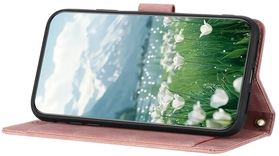 Samsung Galaxy A57 Hoesje Portemonnee Tulpen Book Case Roze afbeelding 14