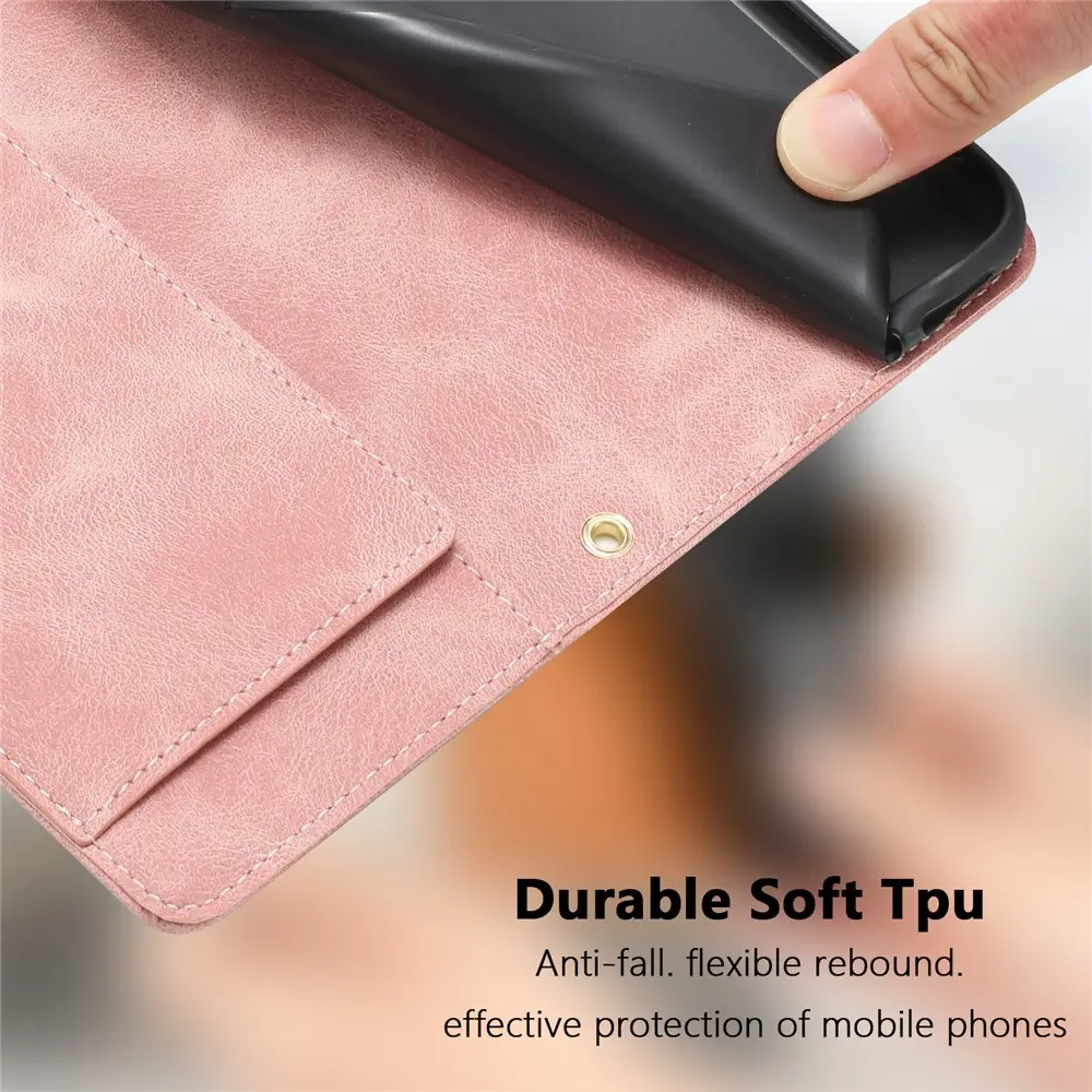 Samsung Galaxy A57 Hoesje Portemonnee Tulpen Book Case Roze afbeelding 7