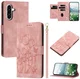 Samsung Galaxy A57 Hoesje Portemonnee Tulpen Book Case Roze afbeelding 3