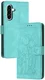 Samsung Galaxy A57 Hoesje Portemonnee Tulpen Book Case Groen