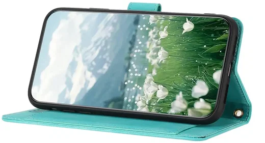 Samsung Galaxy A57 Hoesje Portemonnee Tulpen Book Case Groen afbeelding 13