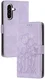 Samsung Galaxy A57 Hoesje Portemonnee Tulpen Book Case Paars