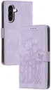 Samsung Galaxy A57 Hoesje Portemonnee Tulpen Book Case Paars