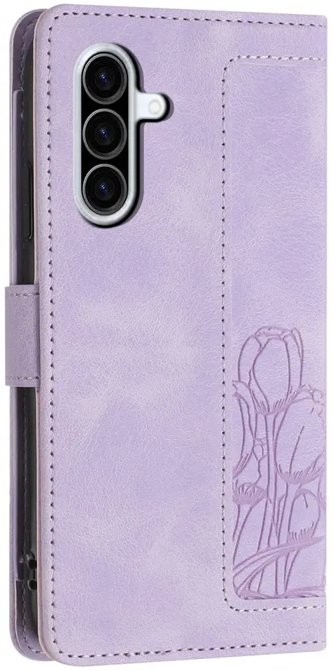 Samsung Galaxy A57 Hoesje Portemonnee Tulpen Book Case Paars afbeelding 16