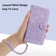 Samsung Galaxy A57 Hoesje Portemonnee Tulpen Book Case Paars afbeelding 10