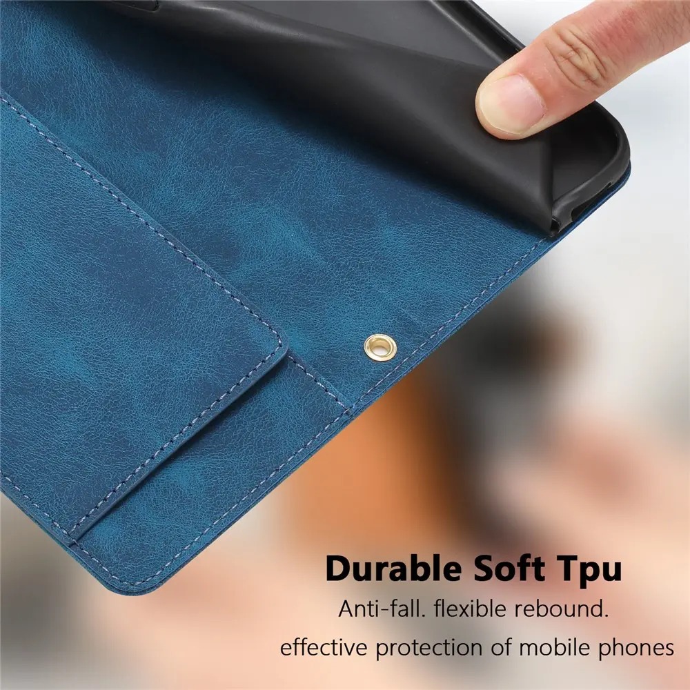 Samsung Galaxy A57 Hoesje Portemonnee Tulpen Book Case Blauw afbeelding 12