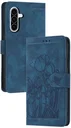 Samsung Galaxy A57 Hoesje Portemonnee Tulpen Book Case Blauw