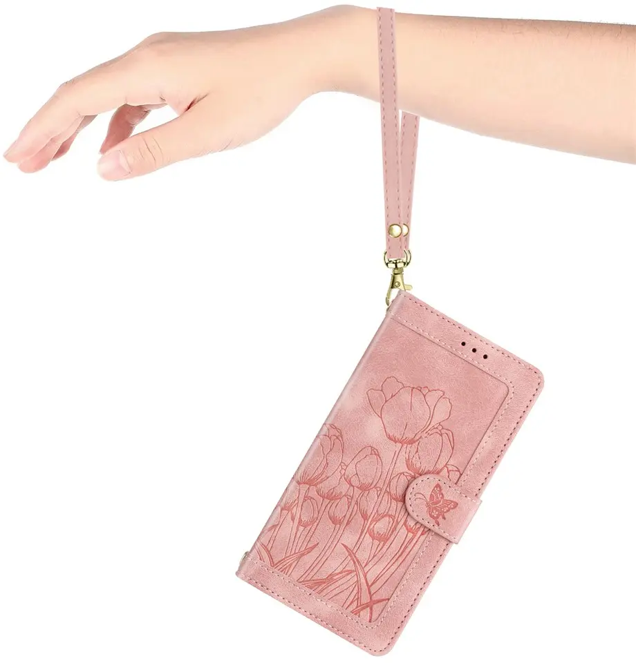 Samsung Galaxy A37 Hoesje Portemonnee Tulpen Book Case Roze afbeelding 14