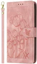 Samsung Galaxy A37 Hoesje Portemonnee Tulpen Book Case Roze