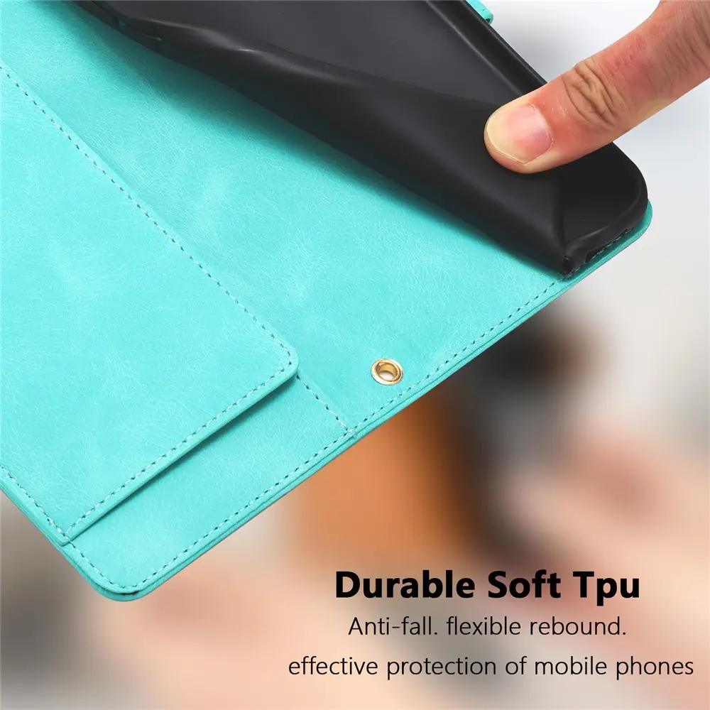Samsung Galaxy A37 Hoesje Portemonnee Tulpen Book Case Groen afbeelding 11