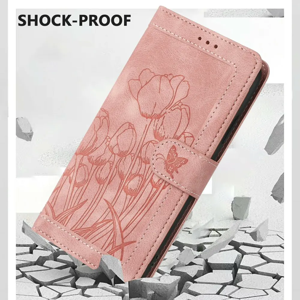 Samsung Galaxy A27 Hoesje Portemonnee Tulpen Book Case Roze afbeelding 7