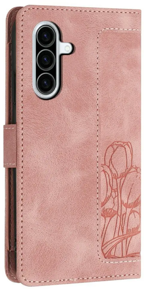 Samsung Galaxy A27 Hoesje Portemonnee Tulpen Book Case Roze afbeelding 12