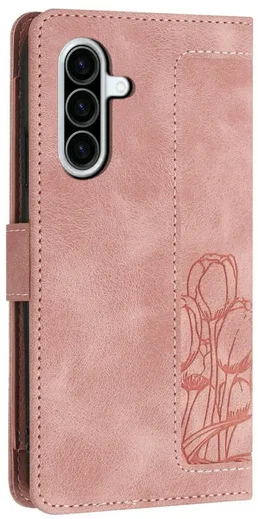 Samsung Galaxy A27 Hoesje Portemonnee Tulpen Book Case Roze afbeelding 12