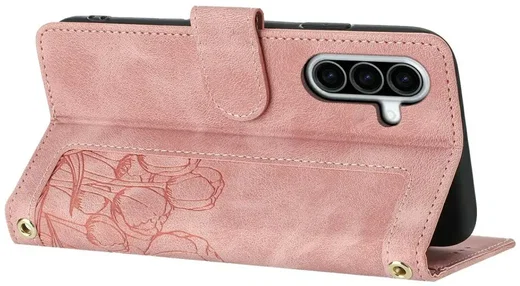 Samsung Galaxy A27 Hoesje Portemonnee Tulpen Book Case Roze afbeelding 14
