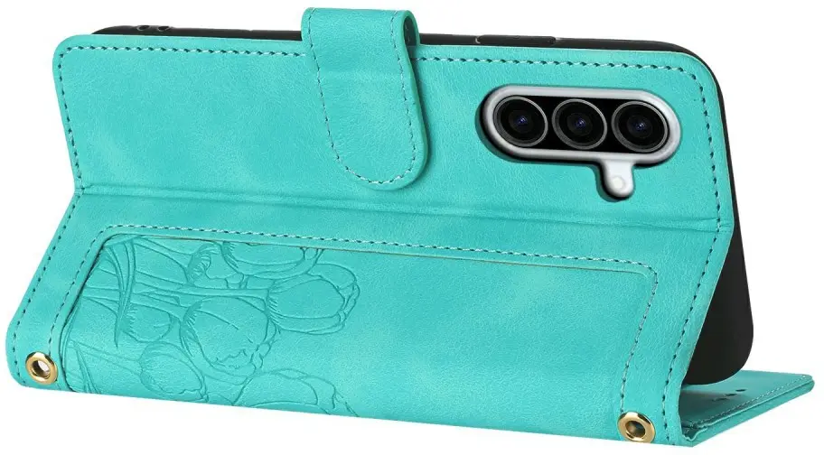 Samsung Galaxy A27 Hoesje Portemonnee Tulpen Book Case Groen afbeelding 14