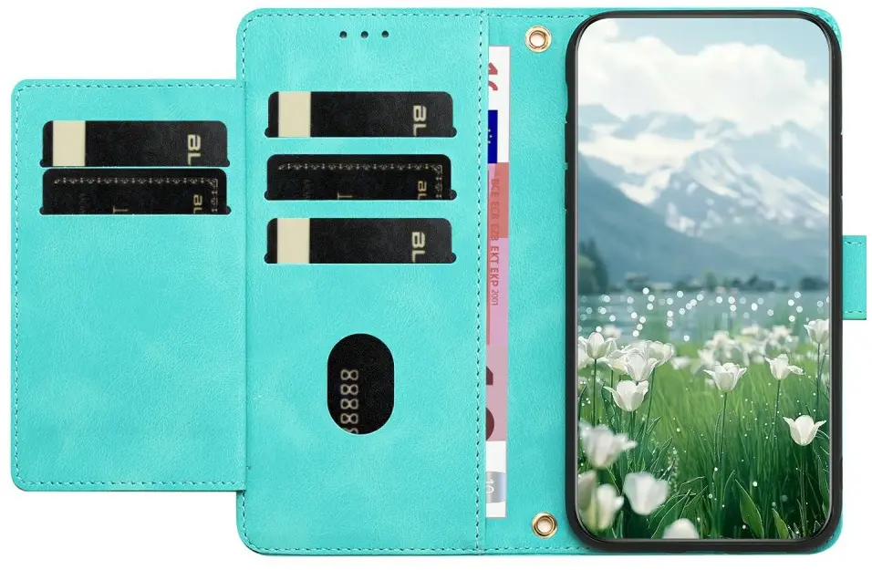 Samsung Galaxy A27 Hoesje Portemonnee Tulpen Book Case Groen afbeelding 12