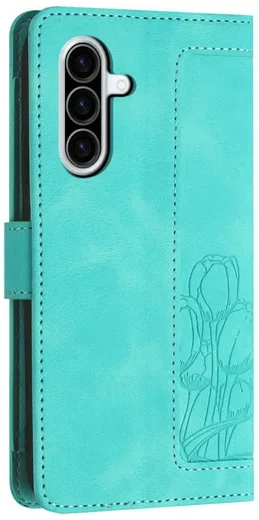 Samsung Galaxy A27 Hoesje Portemonnee Tulpen Book Case Groen afbeelding 13
