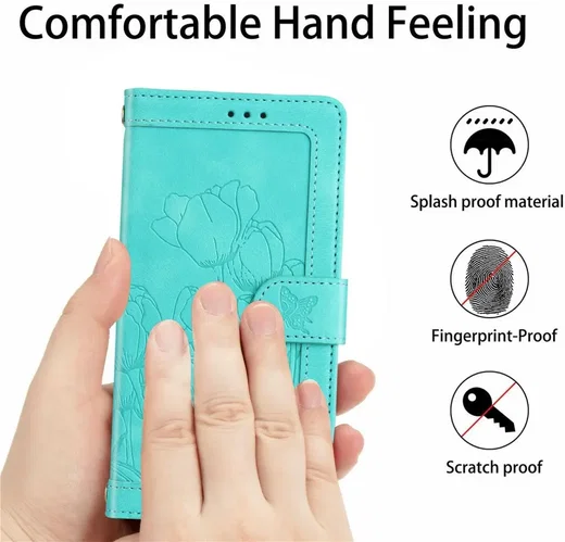 Samsung Galaxy A27 Hoesje Portemonnee Tulpen Book Case Groen afbeelding 10