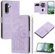 Samsung Galaxy A27 Hoesje Portemonnee Tulpen Book Case Paars afbeelding 2