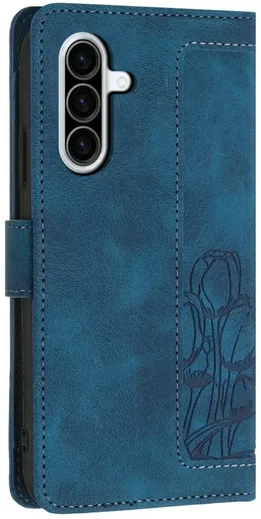 Samsung Galaxy A27 Hoesje Portemonnee Tulpen Book Case Blauw afbeelding 12