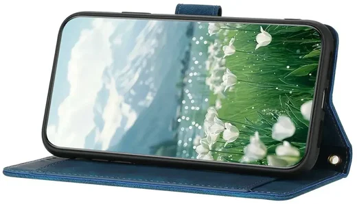 Samsung Galaxy A27 Hoesje Portemonnee Tulpen Book Case Blauw afbeelding 14