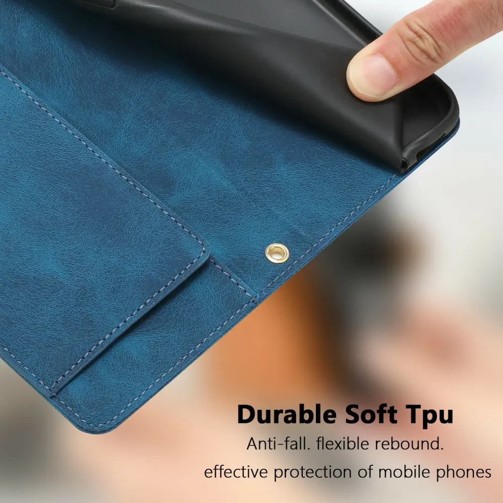 Samsung Galaxy A27 Hoesje Portemonnee Tulpen Book Case Blauw afbeelding 9