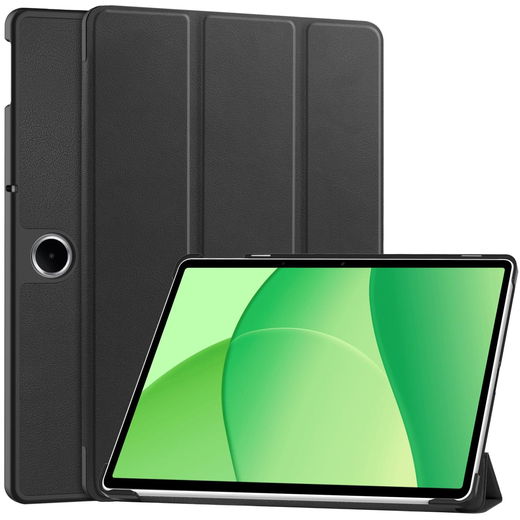 OnePlus Pad Lite / Oppo Pad SE Hoes Tri-Fold Book Case met Standaard Zwart afbeelding 1
