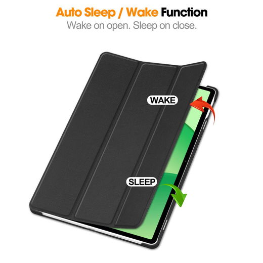 OnePlus Pad Lite / Oppo Pad SE Hoes Tri-Fold Book Case met Standaard Zwart afbeelding 5