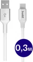 Buddi Flex USB-A naar USB-C Kabel 12W Fast Charge 30CM Wit